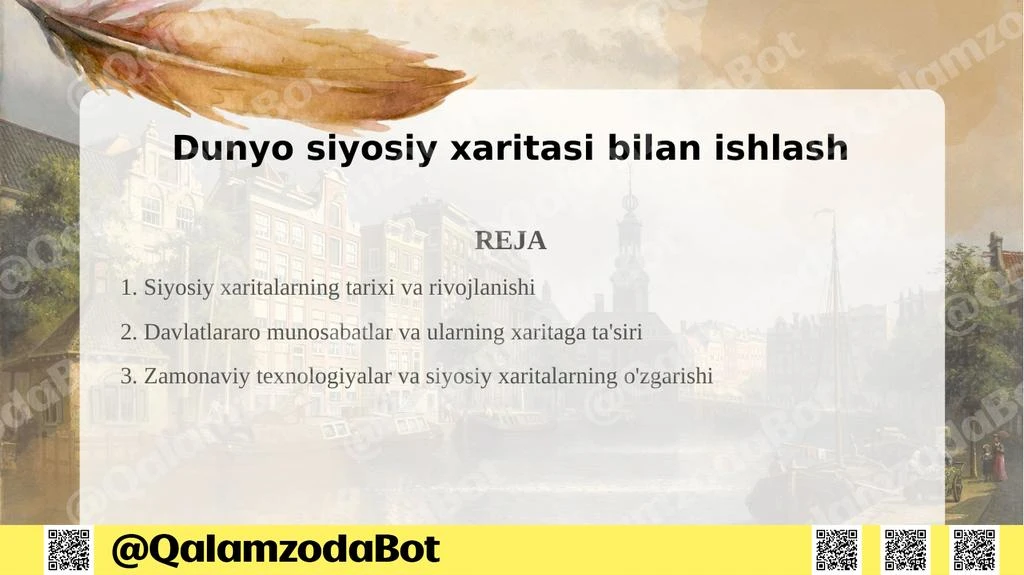 Dunyo siyosiy xaritasi bilan ishlash Taqdimot - Slayd 1 (pptx)