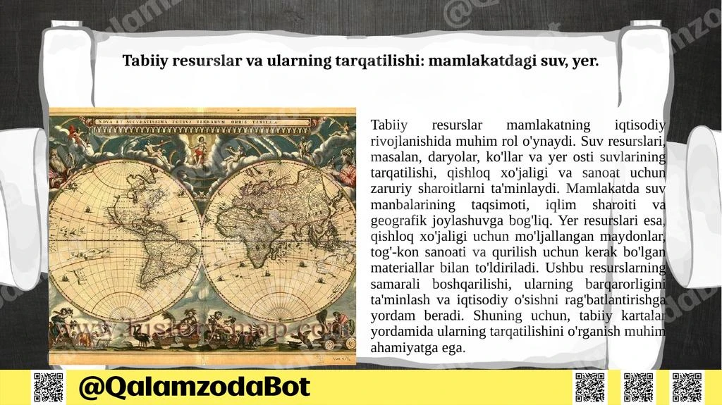 Berilgan mamlakatning tabiiy kartasi bilan ishlash Taqdimot - Slayd 2 (pptx)