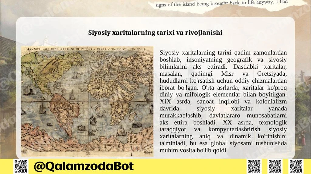 Dunyo siyosiy xaritasi bilan ishlash Taqdimot - Slayd 2 (pptx)